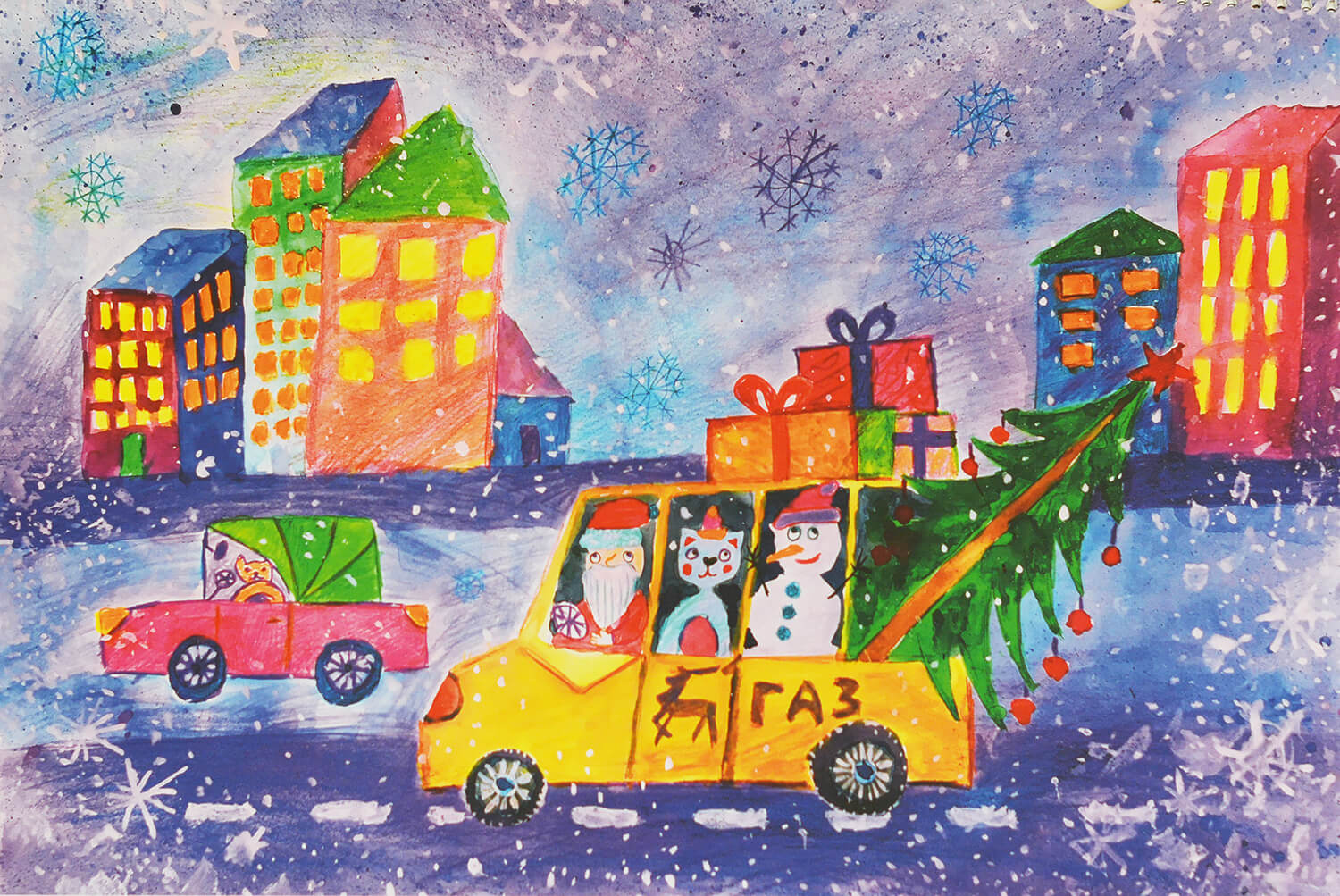 Творческий конкурс детского рисунка «Новый год с автомобилями ГАЗ». #BelgazNG  